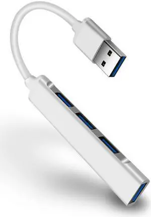 ESTONE USB3.0 Hub with 4 Port USB 3.0, Portable Hub for PC, Laptop, USB Flash Drives, and Mobile Hard Disk and Other USB A Devices-Silver