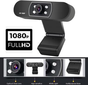 1080P HD Webcam, Digital Video Live Streaming Web Camera, Built-in Dual Microphone USB Computer Camera, PC Mac Laptop Desktop Web Cam, Noise Reduction Webcam for Xbox YouTube Skype