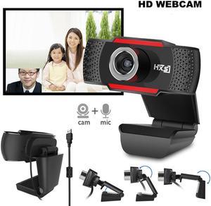 Webcam 480P HD Camera Web Cam 360 Degree Webcam USB MIC Clip-on for Laptop Desktop Computer Accessory