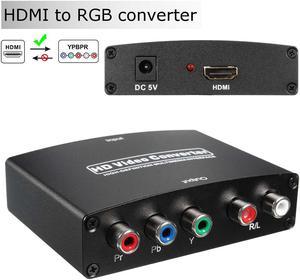 HDMI to YPbPr Scaler Converter- HDMI to Component Video 1080P (YPbPr) RGB + R/L Converter Adapter Support Coaxial for PS3, PS4, Blu-ray Player, DVD, Xbox, Notebook[with Scaler Function] (Black)