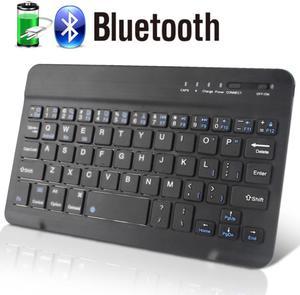 10” Mini Wireless Keyboard Bluetooth Keyboard For ipad Phone Tablet Rubber keycaps Rechargeable keyboard For Android ios Windows,Black