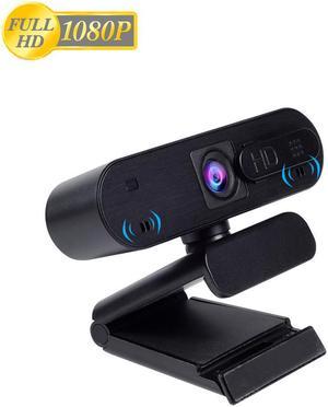 H703 FHD Webcam, 1080p Live Streaming Camera with Stereo Microphone & Privacy Cover,, Desktop or Laptop USB Webcam for Widescreen Video Calling and Recording