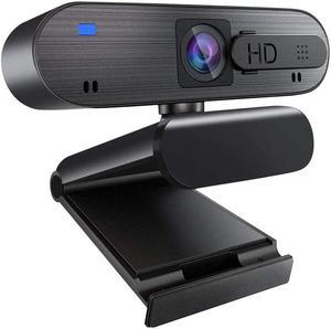 Webcam with Microphone & Privacy Cover, 30FPS Full HD 1080P Webcam Video Camera for Computers PC Laptop Desktop, USB Plug and Play, Conference Study, Meeting, Video Calling, Live Streaming