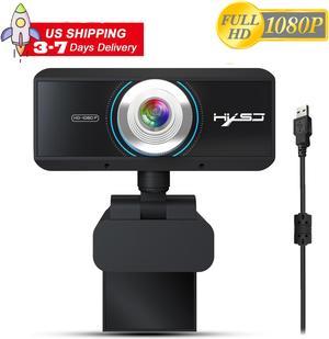 1080P Webcam with Microphone, S4 USB Computer Web Cam Camera Plug and Play Compatible with Windows, Mac Os, Android, Chrome for Video Calling, Live Streaming