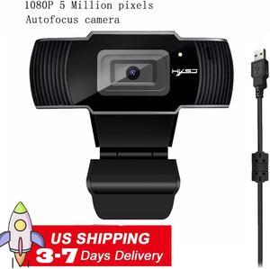 Full HD Webcam 1080P, Streaming Camera, 5MP Widescreen Video Calling and Recording with Microphone, USB Wide Angle Skype Camera with Facial-Enhancement Technology, Desktop, Laptop,YouTube, Xbox