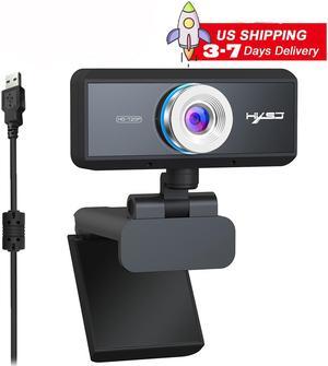 HXSJ S90 1MP Webcam with Mic, HD 720p Webcam with Microphone for Desktop,Streaming Webcam for Computer Monitor USB Webcam with 90°Wide View Angle,PC Camera Webcam for Video Calling and Recording