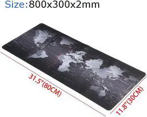 Extended XL Gaming Mouse Pad - Portable Large Desk Pad - Non Slip Water Resistant Rubber Base, World Map , Gaming Mouse Pad Keyboard Pad. - L 31.50 inch * W  11.8 inch