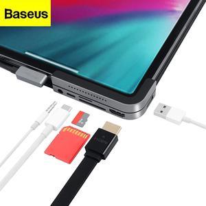 Baseus USB C HUB to USB 3.0 HDMI-compatible USB HUB for iPad Pro Type C HUB for MacBook Pro Docking Station Multi 6 USB Ports