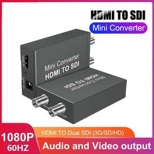 HDMI to SDI Video Converter with Automatic Audio Format Detection Function, 1080P HDMI in to Two SDI Output SD-SDI HD-SDI 3G-SDI Adapter Suitable for Cameras SDI Monitor HDTV