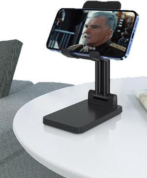 Cell Phone Stand, Angle Height Adjustable Phone Holder Stand, Foldable Phone Charger Stand,Portable Phone Stand Holder for 4-12.9'' iPhone 13,iPad,Tablet, Kindle, Samsung, and More, Black