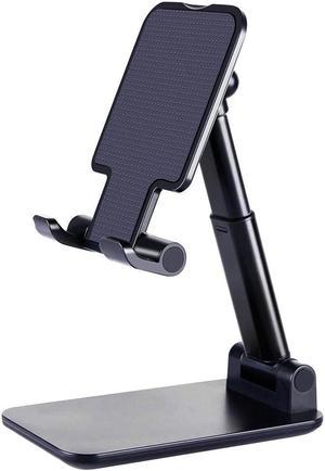 Upgraded T9 Adjustable Phone Stand Holder for Desktop,T9 Friendly Phone Holder Stand, Taller iPhone Stand Compatible with All Mobile Phone, iPhone, iPad, Tablet 4-12.9Inches Desk Accessories, Black