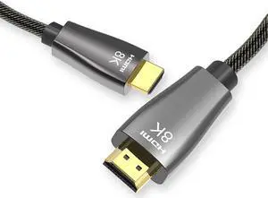 8K HDMI Cables 2.1 6.6FT, ESTONE 48Gbps 8K & 4K Ultra High Speed Cords(8K@60Hz 7680x4320, 4K@120Hz) eARC HDR10 HDCP 2.2 & 2.3 3D, Compatible for PS5/PS4/X-Box/Roku TV/HDTV/Blu-ray/LG/Samsung QLED