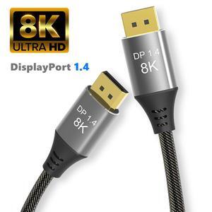Snowkids 8K DisplayPort Cable 1.4 6.6FT, Display Port Cable 144hz,Ultra