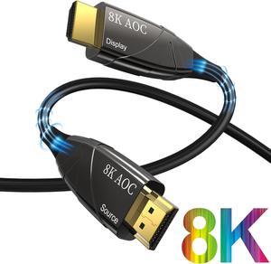 8K Fiber Optic HDMI Cable 16ft,ESTONE AOC Fiber HDMI 2.1 Cable Supports 8K@60Hz, 4K@120Hz, 48Gbps, eARC, HDR10, 4:4:4 Compatible with Apple TV / PS5 / RTX 3090/3080 and More