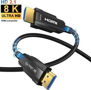 8K Fiber HDMI Cable 16ft, HDMI 2.1 Fiber Optic Long cable in-Wall Support 8K@60Hz, 4K@120Hz, 48Gbps, eARC Compatible with PS5/4, Xbox Series X, RTX 3080/3090, Denon AV Receiver and More