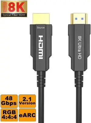 ESTONE 8K Fiber Optic HDMI Cable 33 Feet Long cable in-Wall 48Gbps 8K60Hz 4K120Hz Dynamic HDR eARC HDCP2.2/2.3 Compatible with Nvidia RTX 3080/3090 Xbox Series X PS5 Denon AV Receiver LG Samsung  TV