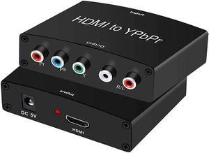 1080P HDMI to Component Converter, HDMI to Ypbpr + R/ L Audio Adapter, HDMI to RGB, Compatible with PS3, PS4, HDMI TV Streaming Stick, TV Box, DVD Players with HDMI Output (HDMI to Ypbpr)