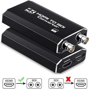 4K HDMI to SDI Converter, HDMI to SDI Converter One HDMI in Two SDI Output (with Power Supply Adapter, Audio Embedder Support HDMI 1.3a, SD/HD/3G SDI Auto Format Detection Extender for Camera CCTV