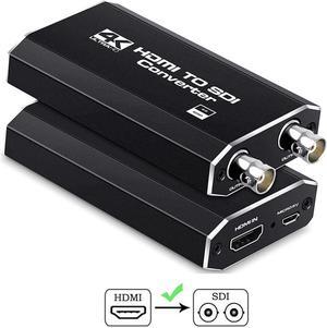 4K@60HZ HDMI to SDI, HDMI to SDI Converter Two SDI Output Audio Embedder Support HDMI 1.3a, 3G/ HD-SDI Auto Format Detection Extender for Camera CCTV (Black)