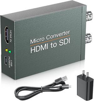 HDMI to SDI Converter, HDMI to SDI Converter One HDMI in Two SDI Output (with Power Supply Adapter, Audio Embedder Support HDMI 1.3, SD/HD/3G SDI Auto Format Detection Extender for Camera CCTV