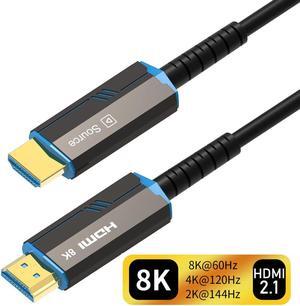 8K Fiber HDMI Cable 50ft, Fiber Optic HDMI 2.1 Cable [8K@60Hz,4K@120Hz], 48Gbps, Dynamic HDR, eARC, Dolby Atmos Compatible with RTX 3080/3090 Xbox Series X PS5 Denon
