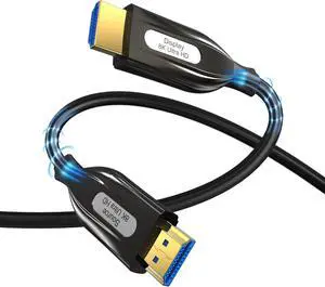 8K Fiber Optic Gaming HDMI 2.1 Cable 33FT/10M, 48Gbps High Speed 3D 8K60 4K120 144Hz HDMI Cord eARC HDR10 HDCP 2.2&2.3 Compatible with Roku TV/PS5/HDTV/Blu-ray Black