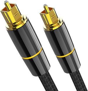 ESTONE Digital Optical Audio Toslink Cable (3FT, Fiber Optic Cord, in-Wall CL3 Rated, 24K Gold-Plated) - Compatible with Home Theatre, Sound Bar, TV, Xbox, Playstation PS5/PS4