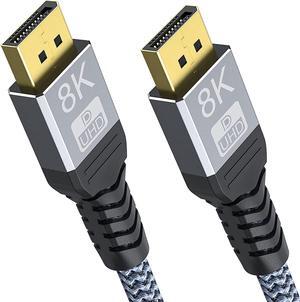 8K DisplayPort Cable, DP 1.4 Cable [8K@60Hz, 4K@120Hz 144Hz] 32.4Gbps HDR, HDCP DSC 1.2, Video Display Port 1.4 Cord Compatible FreeSync G-Sync Gaming Monitor, 16.4FT