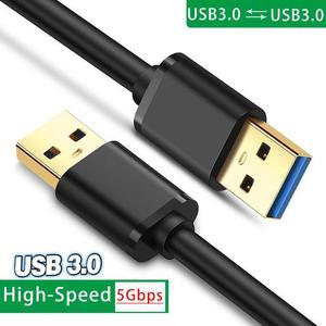 3-Pack USB 3.0 A to A Male Cable 1.64Ft,USB to USB Cable USB Male to Male Cable USB Cord with Gold-Plated Connector for Hard Drive Enclosures, DVD Player, Laptop Cooler