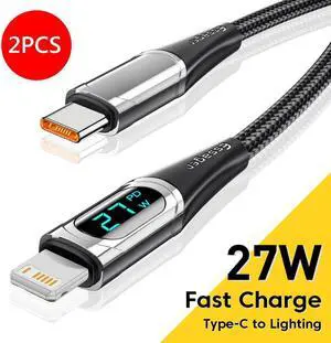 PD27W USB C to Lightning Cable, USB-C to Lightning Cable (6.6ft,2-Pack), MFi Certified Cable for iPhone 14 13 Pro 12 Pro Max 12 11 X XS, AirPods Pro, Supports Power Delivery PD27W USB C to Lightning Cable, USB-C to Lightning Cable (6.6ft,2-Pack), MFi Certified Cable for iPhone 14 13 Pro 12 Pro Max 12 11 X XS, AirPods Pro, Supports Power Delivery