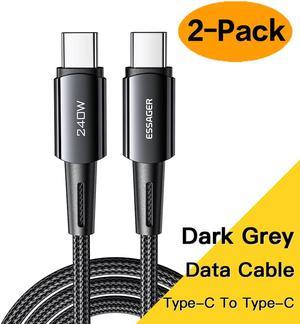 USB C to USB C Cable (3.3ft 240W, 2-Pack), Type C Charging Cable Fast Charge for MacBook Pro 2020, iPad Pro 2020, iPad Air 4, Samsung Galaxy S21, Pixel, Switch, LG, and More  - Black