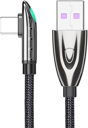 Right Angle USB C Cable [3.3ft, 1-Pack], 6A PD66W Super Fast Charging Cable Type C to Type C Cable USB C Charger Cord for MacBook Pro Air i Pad Thunderbolt Samsung Galaxy Switch PS5 USB C Device