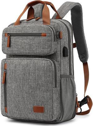 Laptop Backpack for Women & Men, Unisex Travel Anti-theft Work Bag, Business Computer Backpacks Purse, Casual Hiking Outdoor Carry On Daypack with Lock, Fits 15.6 Inch Laptop, Grey