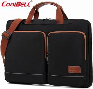 Laptop Bag Classic Slim Briefcase Messenger Bag Spacious Ergonomic Foam Padded Laptop Case for 156Inch Laptop or Tablet Black