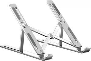 Foldable Laptop Stand Adjustable Portable Aluminum for 10" - 15.6" Laptop Tablet, Silver