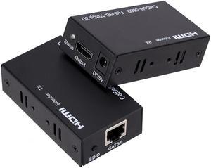 ESTONE HDMI Extender 196ft/60m Function 1080p HDMI to RJ45 Network Repeater Over Single Cat5e Cat 6 LAN Cable