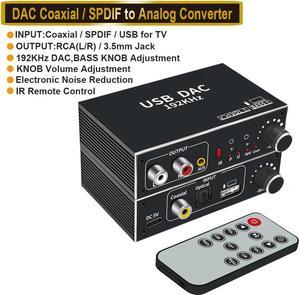 ESTONE DAC Digital to Analog Audio Converter Optical Coaxial Fiber SPDIF to RCA 3.5mm Jack Audio Adapter Amplifier for PS4 TV