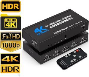 HDMI Switch 7 Ports (7 x 1) 4K 60Hz HDMI 2.0 Switcher with IR Remote Control Support HDR & HDCP 2.2 & 3D &Full HD 1080P, Compatible for PS3/PS4, Xbox 360/One, HDTV, Blu-Ray Player