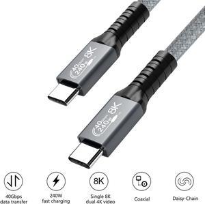 Maxonar [1Ft] Thunderbolt 4 Cable 40Gbps with 100W Charging and 8K/5K@60Hz  Compatible with Thunderbolt 4/3, USB4, and USB C