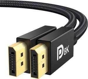DisplayPort Cable 1.4, 8K 10FT DP Cable 32.4Gbps 8K@60Hz HBR3 4K@60Hz/144Hz/120Hz 5K@60Hz 1080P@240Hz Support FreeSync G-Sync HDR10 Display Port for Gaming Monitor 3090 Graphics PC