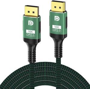 16K DisplayPort 2.0 Cable 10FT, Braided 16K 8K 4K Certified Display Port 2.0 Cable(DP Cable) Support 16K@60Hz, 8K@120Hz, 4K@240Hz/165Hz, 80Gbps for Laptop,PC,Monitor