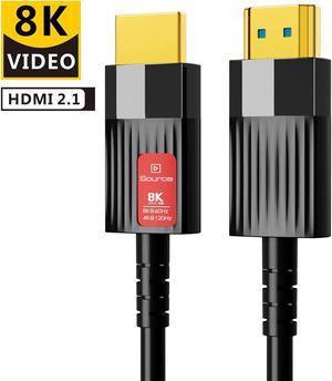 8K HDMI Fiber Optic Cable 16FT (8K@60Hz 4K@120Hz, HDR10, in-Wall CL3 Rated, 48Gbps High Speed, HDCP2.3, eARC) - Long HDMI Cable For Home Theatre, HDTV, Gaming Consoles, Streaming Devices