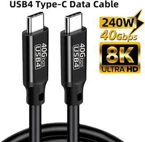 8K USB4 Cable [5ft], 40GBps Data Transmission, 240W PD Super Fast Charge, 8K@60Hz HD Extension for Thunderbolt 4, Mobile Phone, Notebook, MAC, SSD, PD3.1 and QC4.0