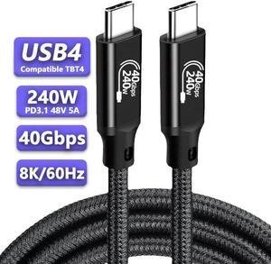 [1.6ft] 40Gbps Braided USB4 Cable with 8K Video and 240W Charging - Compatible with USB4, Thunderbolt 3/4 Cable and all USB-C devices