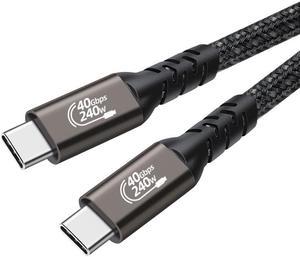 USB 4.0 gen 3 Cable 40Gbps 240W 1.5ft PD Fast Charging Nylon Braided Cable with 40 Gbps Data Transfer Speed Supporting Thunderbolt 3/4,USB4.0 gen 3,8K & Ultra HD Display