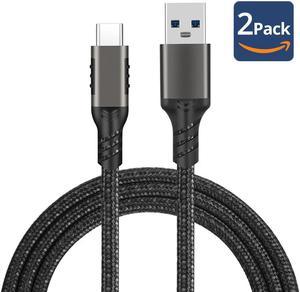 2 Pack USB C Cable 1.6ft, 3.2 Gen 2 USB A to C Nylon Braided Cord, 10Gbps High Speed Data Transfer, 3.1A 60W Type C Fast Charging Cable for Samsung Phones SSD Powerbank Tablets Laptop
