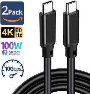 [2-Pack/1.6FT] USB C Extension Cable, 10Gbps/USB3.2 Fast Transfer USB Type C Extender 100W/5A Charging & 4K Video Compatible with USB C Hub, iPad, MacBook Air,Dell