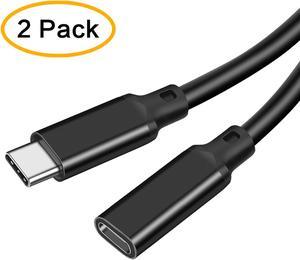 USB C Extension Cable [2-Pack/1.6FT] , Type-C Male to Female Extender Cord, 4K Video USB 3.1 Gen 2 100W Charging 10Gbps/USB 3.2 Transfer for Galaxy, MacBook, iPad, PSVR2, Dell XPS MS Surface Book More
