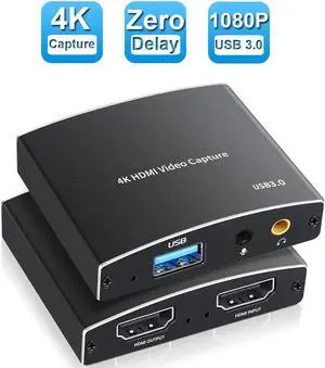 4K Capture Card for Live Streaming,ESTONE 1080P 60FPS Game Capture Card with USB & Microphone HDMI Loop-Out, Capture Card for Recording Compatible with Game Recording, Live Streaming Broadcasting