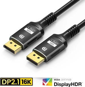 VESA Certified 3.3FT DisplayPort Cable 2.1, 16K DisplayPort Cable 2.1 Supports HDR, DSC 1.2a, 80Gbps,16K@30Hz, 8K@60/120Hz, 4K@240Hz / 165Hz / 144Hz, 2K@360Hz for FreeSync G-Sync Gaming Monitor